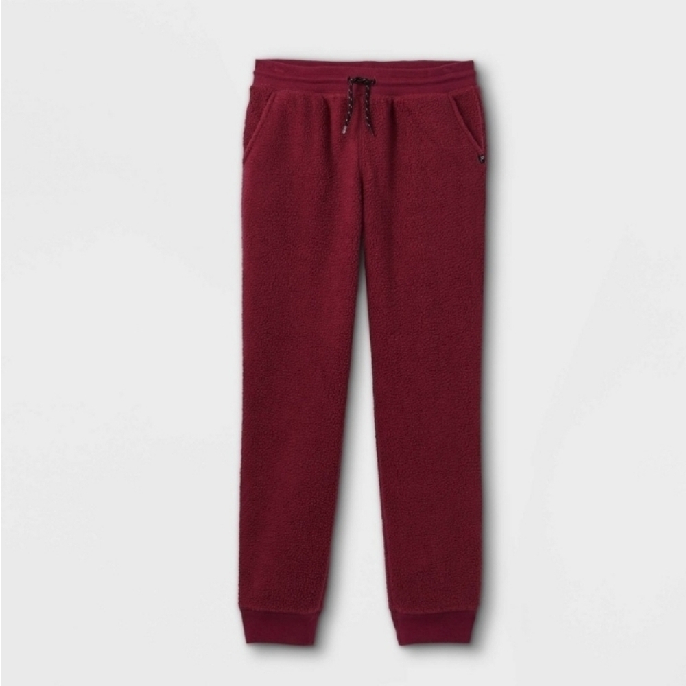 Boys' Sherpa Jogger Pants - Art Class Burgundy Sweatpants with Drawstring